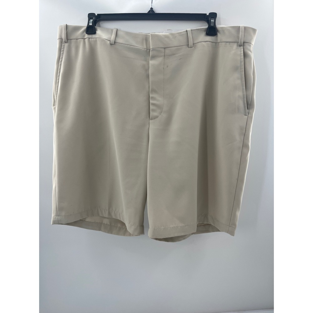 Walter Hagen Mens Golf Shorts Tan Khaki Flat Front W42 Athletic Performance